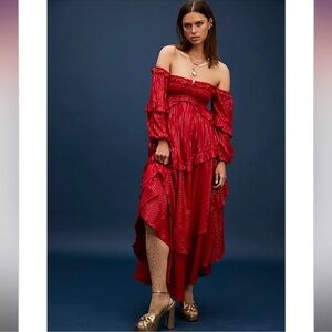 SOLD Spell and the Gipsy  Clementine Mermaid Maxi Dress in Haute Red.